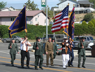 The American Legion and VFW color guard.