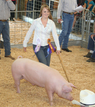 Camille Schumacher of Greencreek was grand champion showman for hogs and was reserve champion in the Round Robin.