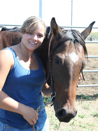 Brandee Seubert and her horse Mia. Seubert is trying out for the Lewiston Roundup Royalty.
