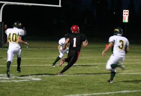 David Sigler managed to weave his way past all three of these defenders into the end zone.