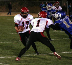 David Sigler makes a block that springs Kyle Holthaus for a 58-yard TD. Devin Schmidt also made a key block deep downfield on the play.