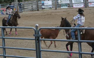 MaKayla and NaTosha Schaeffer in team roping.