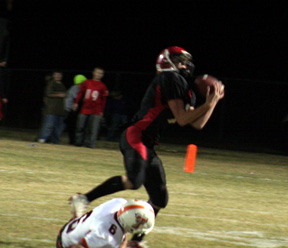 David Sigler makes the catch as the Troy defender fell down. Sigler turned and went all the way for a touchdown on the play.