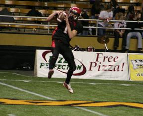 David Sigler makes a catch on a pass from Kyle Holthaus and turned it into his third touchdown of the game, putting Prairie up 20-0 at the time.