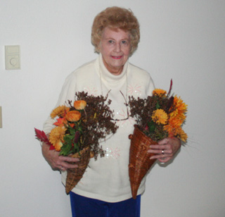 Pat Trautman has been busy this week making the table decorations for the Brats & Brew contest.