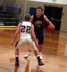 Andrew Gabica handles the ball at Timberline.