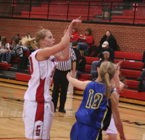 Mary Shears shoots from the elbow against Genesee.