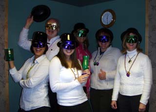 The photo at left shows the Mardi Gras planners having a good time arranging the SMHC Foundation Mardi Gras on Saturday, February 6th. (front row) Chinh Le Ostrander, Stephanie Forsmann  and (back row) Jim May, Cheri Holthaus, Misty Johnson, Shelli Schumacher.