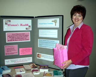 Stephanie Wagner, SMH Clinics Coordinator, holds one of the goodie bags that will be given to any female who attends the Ladies Night Out at the St. Marys Hospital Cottonwood Medical Clinic on Wednesday, February 6th.