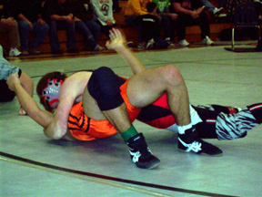 Brandon Poxleitner in action at New Plymouth.