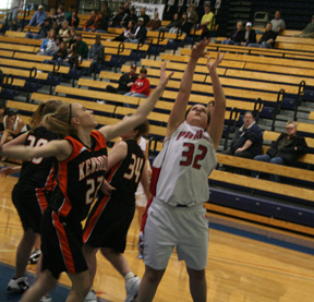 Haleigh Schmidt puts up a shot against Kendrick.