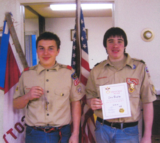 Dakota Wilson and Christopher Bradley were honored at a recent Boy Scout Court of Honor.