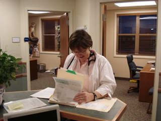 The second Ladies Night Out will be held this Thursday, April 15, from 5:30 to 7:30 at the SMHC Cottonwood Medical Clinic. Peg Gehring, FNP, is pictured at the first event. She and other female health providers will be on hand to discuss womens wellness and conduct annual female exams.