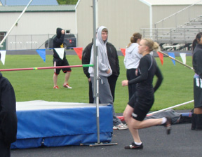 Mary Shears tried the high jump for the first time at the Kamiah Invitational.