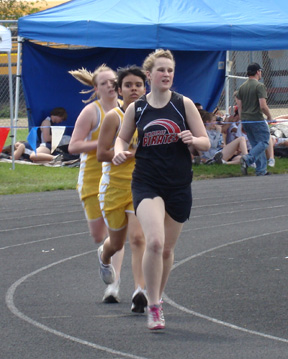 Betty Clark competes in one of the distance races.