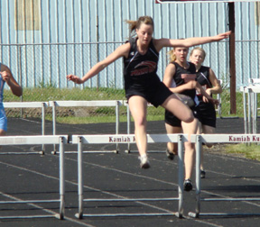 NaTosha Schaeffer goes to state as District champion in the 300 hurdles and will also run in 3 relays.