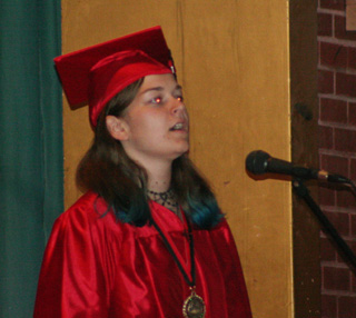 Gina Seubert sang Its a Wonderful World during the Prairie graduation ceremony.