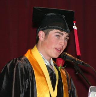 Wyatt Williams gives the Salutatory address.