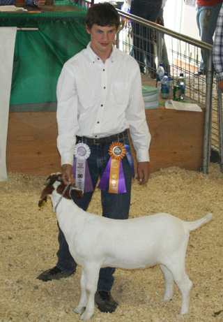 Hunter Angeny was the grand champion showman for goats and had the reserve champion for quality.