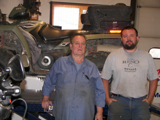 Bob Haning and Lee Huntley of C & B Auto in Grangeville, which has added new services recently. See story below.