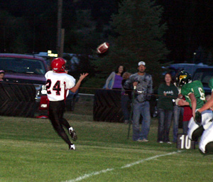 Justin Schmidt was wide open as he catches this pass for the games first touchdown.