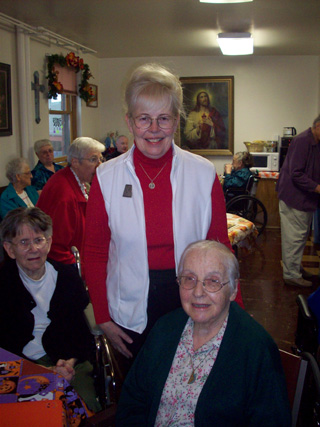 Sister Catherine and Prioress Sister Clarissa Goeckner at the birthday celebration.