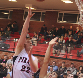 David Johnson puts up a shot in the lane against Lapwai.