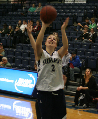 Jamie Chmelik scores inside against Timberline.