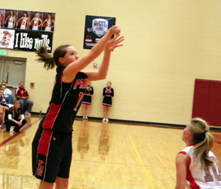 Megan Sigler puts up a 3-pointer against CV.