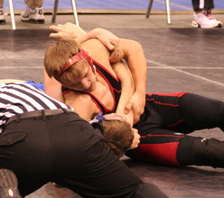 Damian McWilliams has his opponent in trouble in his second round match.