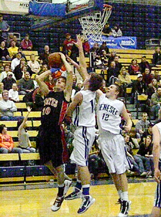 Justin Schmidt puts up a shot inside.