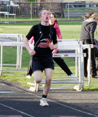 Drew Cochran took 5th in the 1600 at the track meet at Kamiah last Thursday. Photo by Kayla Raymond.