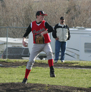 Seth Guyer came on in relief in the C.V. game.