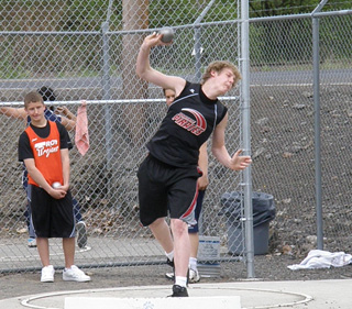 Josh Schlader set a personal best as he won the shot put at the Lapwai meet.