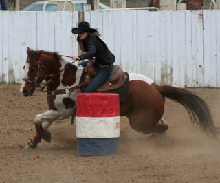 MaKayla Schaeffer and her horse Case compete in the barrels. Photo by Michelle Schaeffer.
