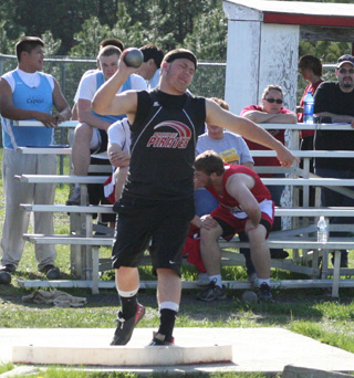 Josh Roeper set a personal best in the shot put to place third and qualify for State.