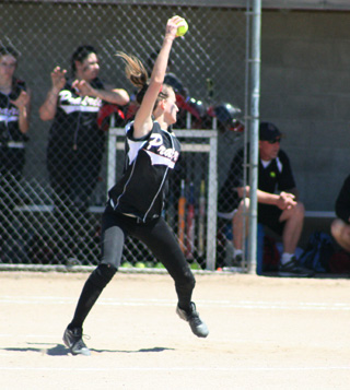 Leah Holthaus pitched an outstanding game against Notus, shutting them out for 6 innings.