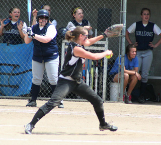 Megan Sigler pitched both games against Genesee and beat them 4 times in 4 tries this season.