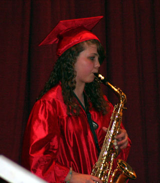 Kylee Simmons, the John Phillip Sousa winner for the PHS band this year, did a saxophone sole.