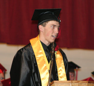 Seth Guyer gives the salutatory address.