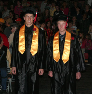 Salutatorian Seth Guyer and Valedictorian Silas Whitley lead in the class of 2011.