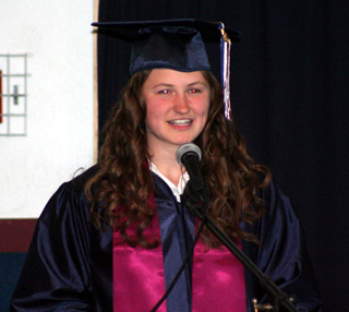 Rachel Wemhoff gave the Valedictory address at Summits graduation last Friday.
