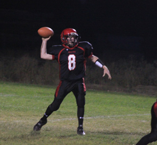 Troy Lorentz is about to make a pass.