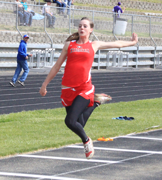 MaKayla Schaeffer was 4th in the triple jump at the Area Best meet.