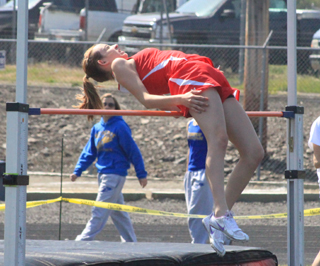 Brandi Gehring qualified for state in the high jump as she cleared 4'6.