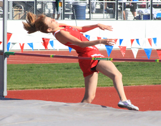 Brandi Gehring had a tough go of it in the high jump at State.