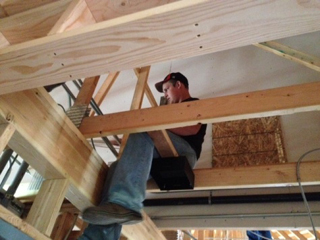 Garrett Schmidt wiring to the data closet