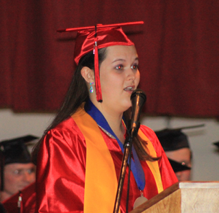 Mckenzie Candalot gives her valedictory address.