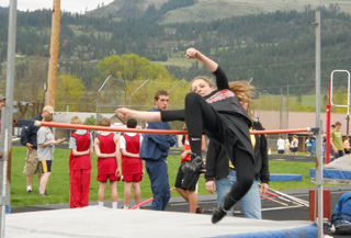 Shayla VonBargen in the high jump.