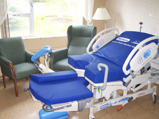 The new birthing bed at St. Mary’s Hospital purchased with funds raised by the Mardi Gras event.